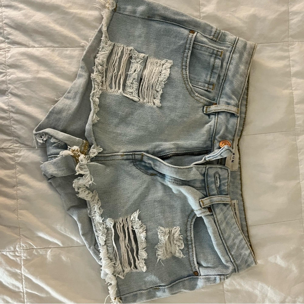 PacSun Light Blue Distressed Jean Shorts
